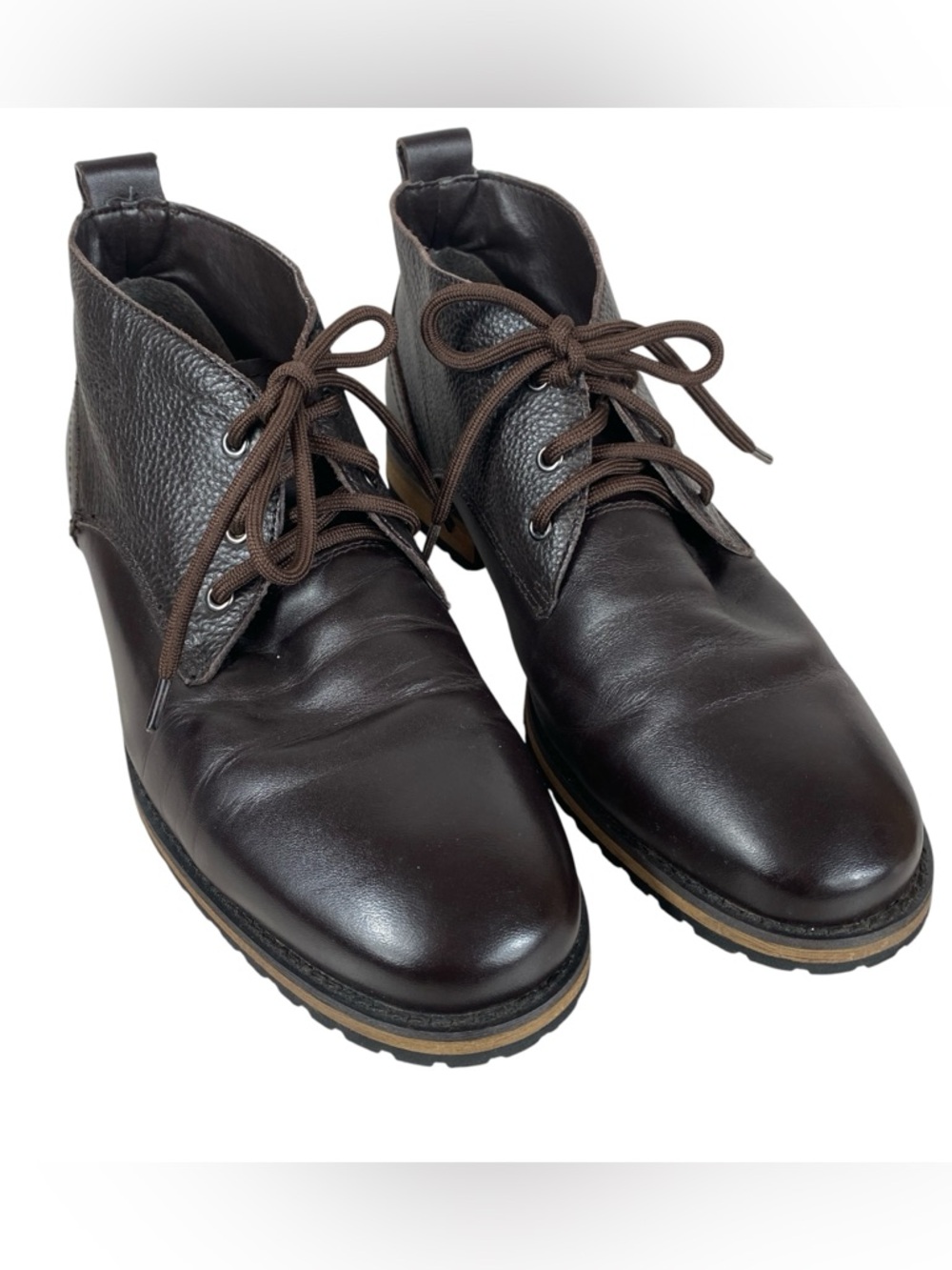 MARC NEW YORK  Andrew Marc  Brown Leather Chukka Boots - Classic Lace-Up  10